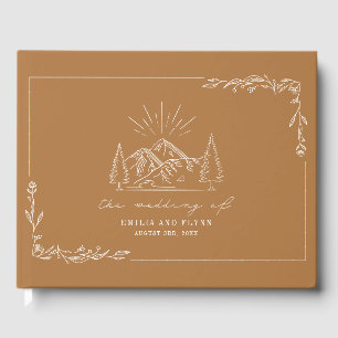 Mountain Forest Goldenrod Rustic Wedding Guest Book