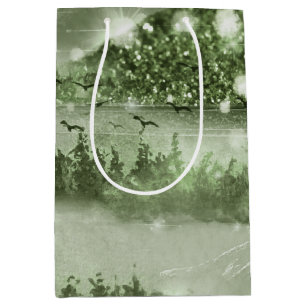 Mountain Forest Lake Landscape Mixed Media Medium Gift Bag