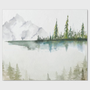 Mountain,Forest,Lake Wrapping Paper