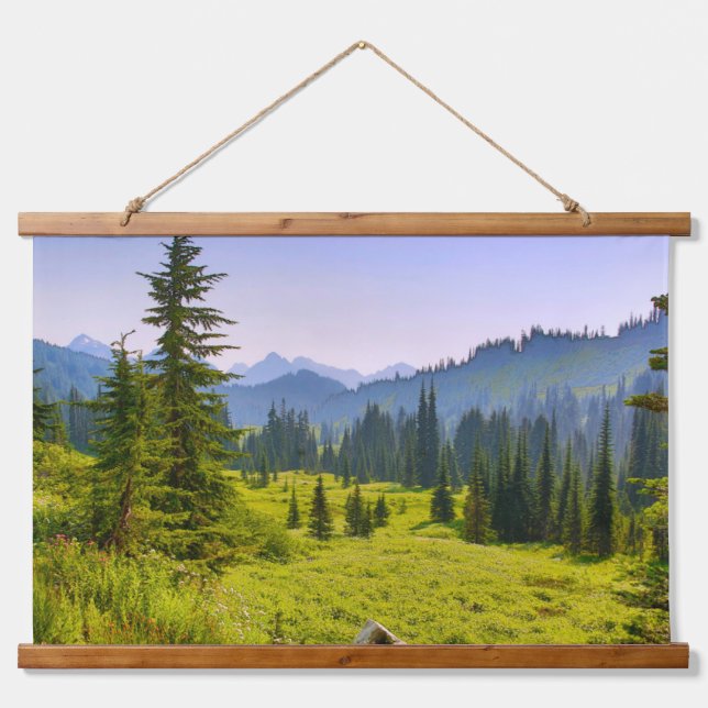 Mountain & Forest Landscape Washington State Hanging Tapestry (Front)