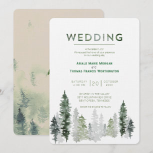 Mountain Forest Modern Wedding Invitation