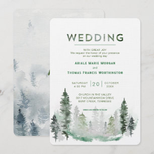 Mountain Forest Modern Wedding Invitation