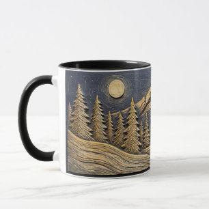 Mountain Forest Moonlight Mug - Nature's Engraved