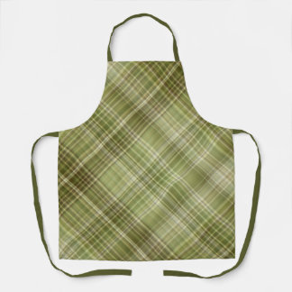 Mountain Forest Olive Green Plaid Apron