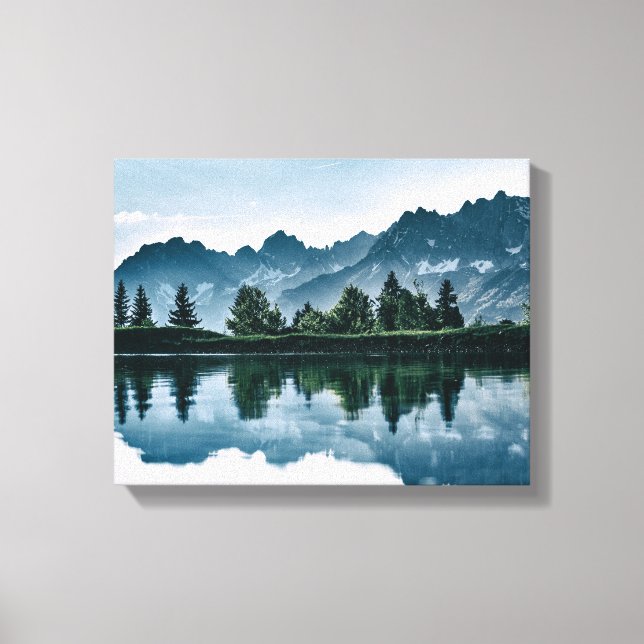 Mountain Forest Reflection Canvas Print (Front)