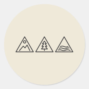 Mountain Forest Sea Minimal Triangles Sticker