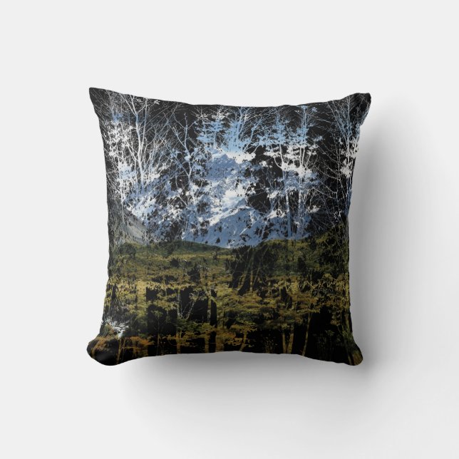 Mountain Forest Throw Pillow (Front)