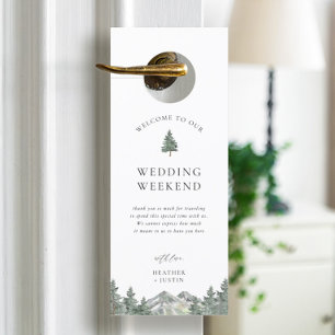 Mountain Forest Wedding Hotel  Door Hanger