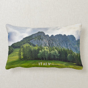 Mountain forest with pines in northern Italy Lumbar Pillow