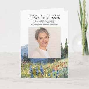 Mountain Funeral Memorial Order Of Service Folded Program