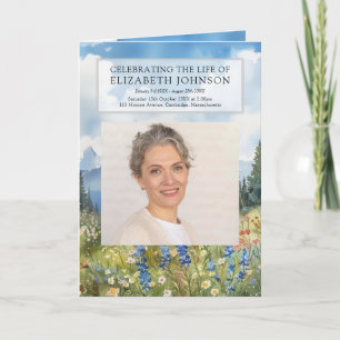 Mountain Funeral Memorial Order Of Service Folded Program