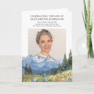 Mountain Funeral Memorial Order Of Service Folded Program