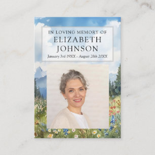 Mountain Funeral Memorial Prayer Poem Photo Cards