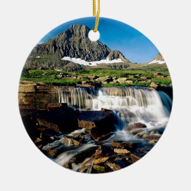 Mountain Glacier Park Montana Ceramic Ornament (Front)