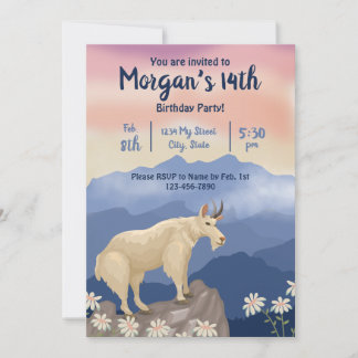 Mountain Goat Birthday Invitation
