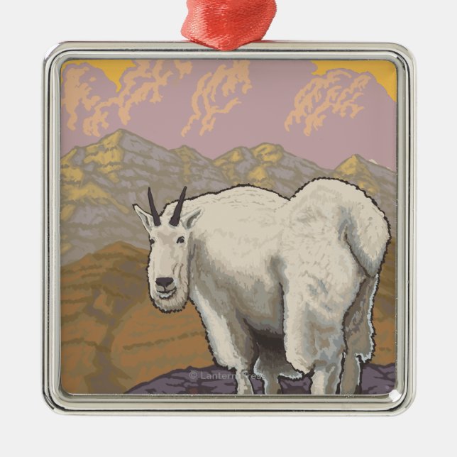 Mountain Goat - Chugach National Forest, Metal Ornament (Front)