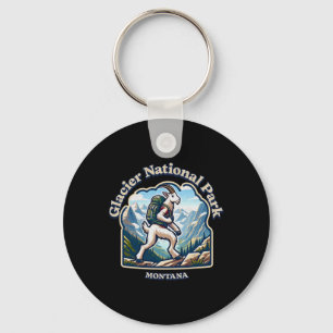 Mountain Goat Hiking At Glacier National Park Keychain