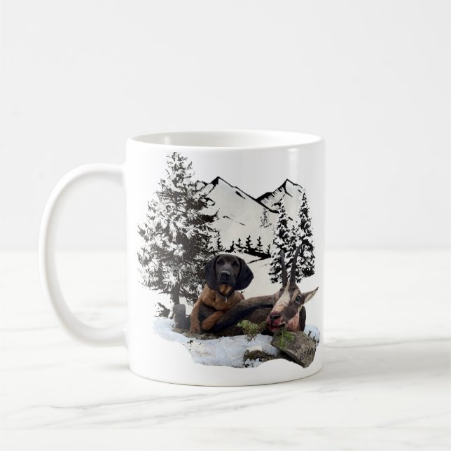 Mountain goat hunting adventure   coffee mug (Left)