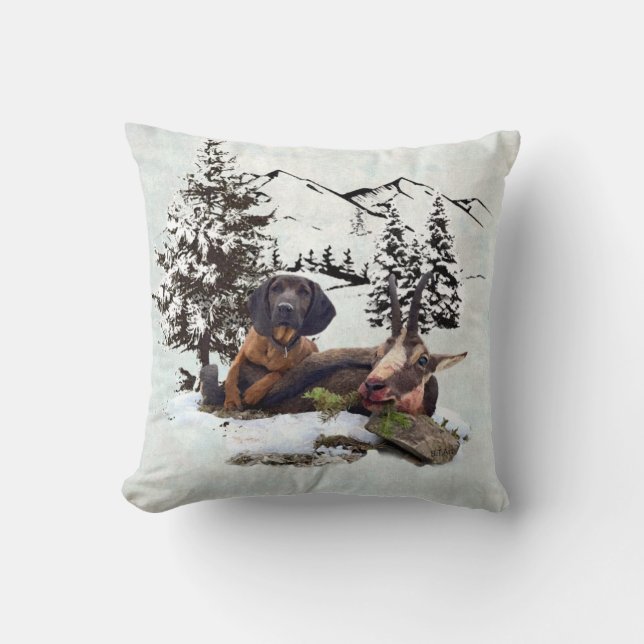 Mountain goat hunting adventure     throw pillow (Front)