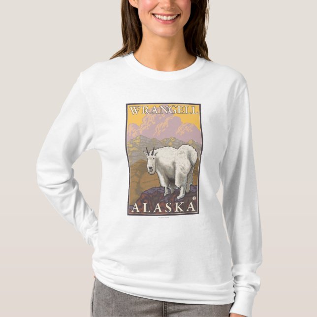 Mountain Goat - Wrangell, Alaska T-Shirt (Front)