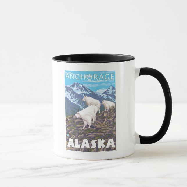 Mountain Goats Scene - Anchorage, Alaska Mug (Right)