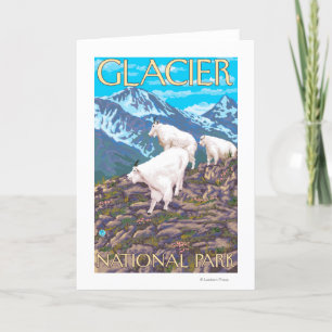 Mountain Goats Scene - Glacier National Park, Card