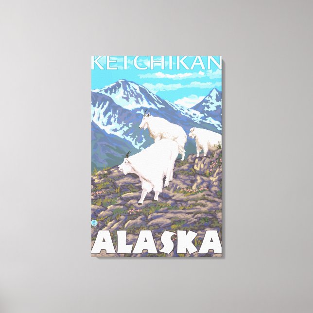 Mountain Goats Scene - Ketchikan, Alaska Canvas Print (Front)