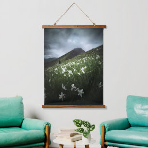 Mountain Golica and Narcissus flowers Hanging Tapestry