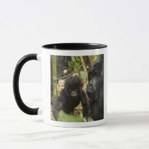 Mountain Gorilla, adult with young Mug