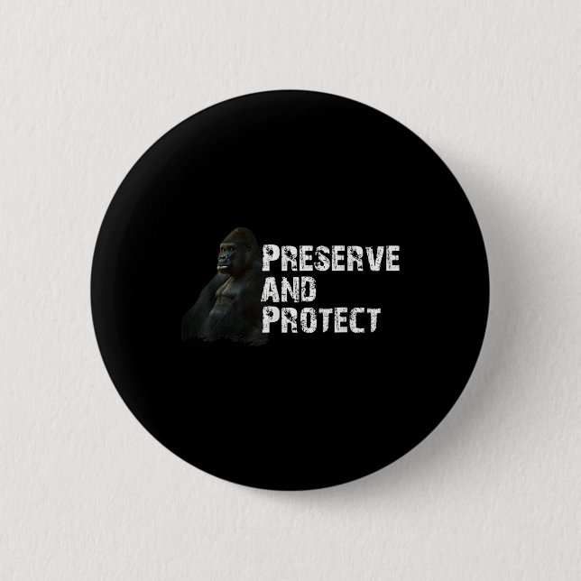 Mountain Gorilla Environmental Protection Conserva 2 Inch Round Button (Front)