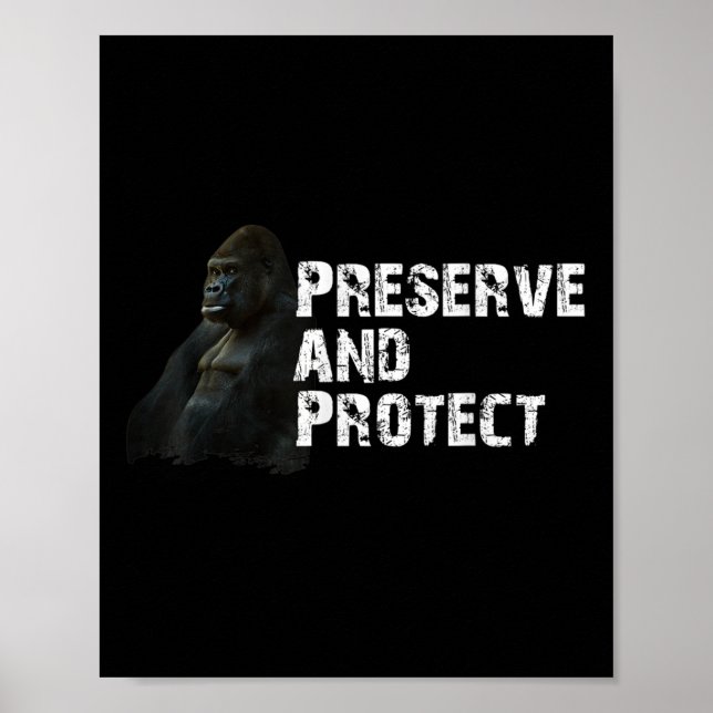 Mountain Gorilla Environmental Protection Conserva Poster (Front)
