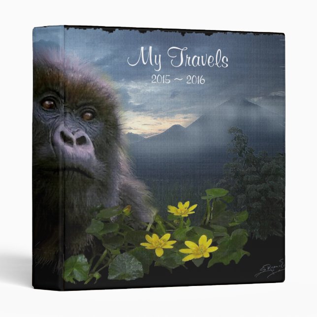 Mountain Gorilla Great Ape Travel Memories Binder (Front/Spine)
