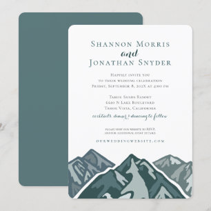Mountain Graphic Wedding Invitation Illustration