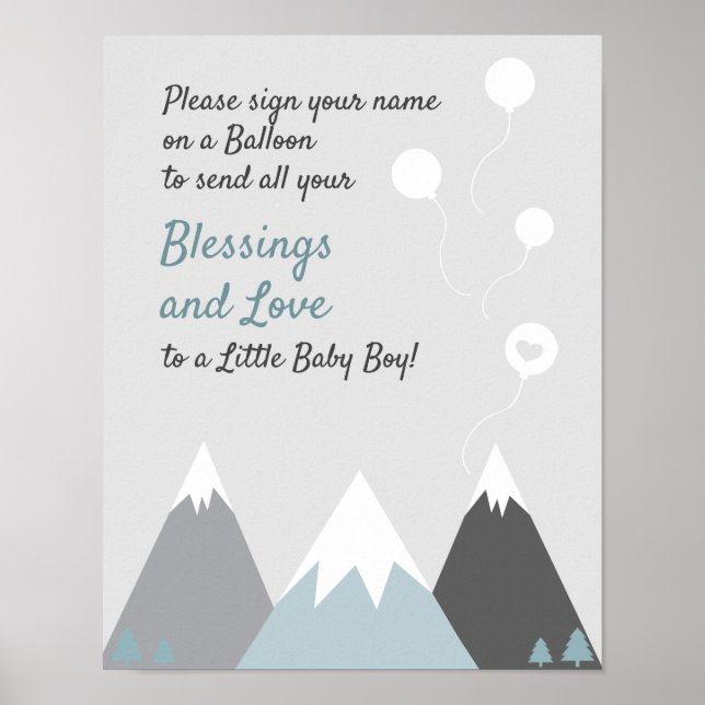 Mountain Guest Book Page Alternative Rustic Grey (Front)