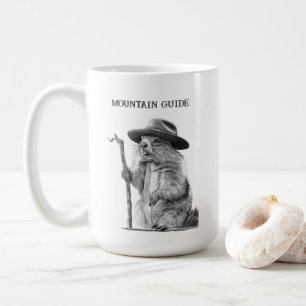 Mountain guide - whimsical marmot design coffee mug