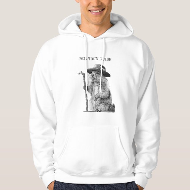 Mountain guide - Whimsical marmot design Hoodie (Front)