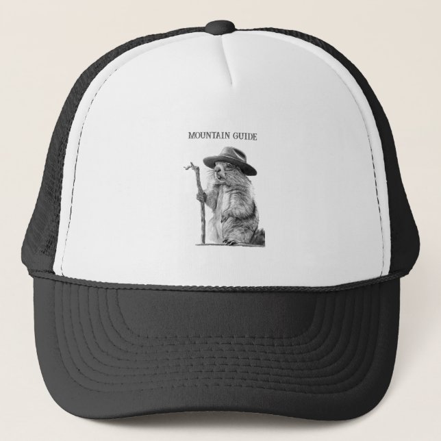 Mountain guide - Whimsical marmot design Trucker Hat (Front)