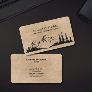 Mountain Handmade Farm Rustic Vintage Pine Tree Bu Business Card