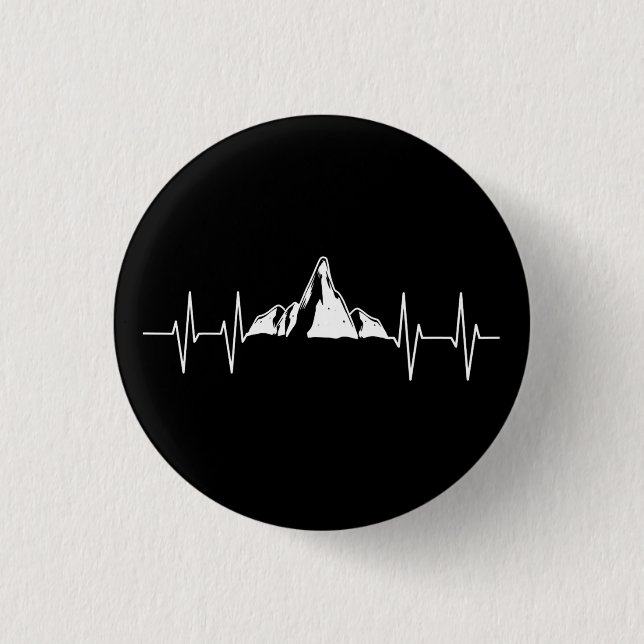 Mountain Heartbeat 1 Inch Round Button (Front)
