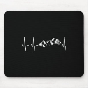 Mountain Heartbeat Best Mountain Climbing Hiking T Mouse Pad