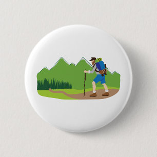 Mountain Hiker 2 Inch Round Button