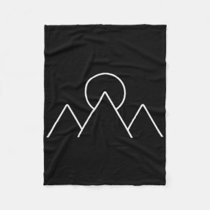 Mountain Hiking Camping Minimalsimus Geometric Gif Fleece Blanket