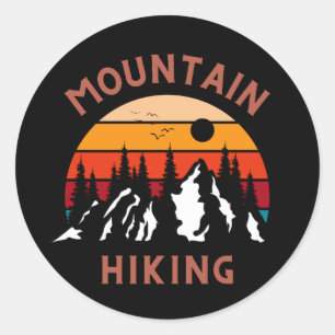 Mountain Hiking Classic Round Sticker