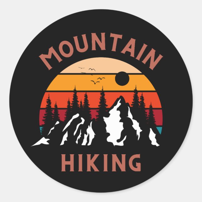 Mountain Hiking Classic Round Sticker (Front)