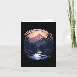 Mountain Hiking Climbing Outdoor Nature Forest Men Card