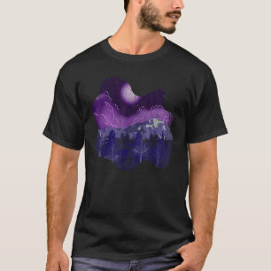 Mountain Hiking Full Moon Forest Wildlife Nature T-Shirt