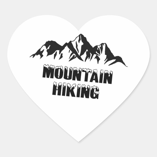 Mountain hiking heart sticker (Front)