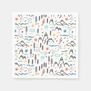 Mountain Hiking Pattern Napkin