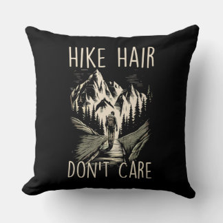 Mountain Hiking Pikes Peak Joke Hike Hair Donu2019 Throw Pillow