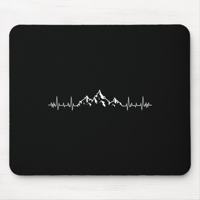 Mountain Hiking - Pulse Heartbeat Hiker Climber Mo Mouse Pad (Front)